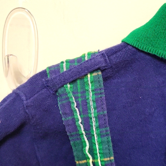 Vintage Peek-A-Babe 2 Piece Green and Navy Blue Shorts Outfit - Picture 3 of 7